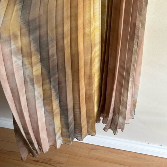 ZARA WOMEN SS24 TIE DYE PLEATED HALTER DRESS MULTICOLORED - Picture 11 of 11